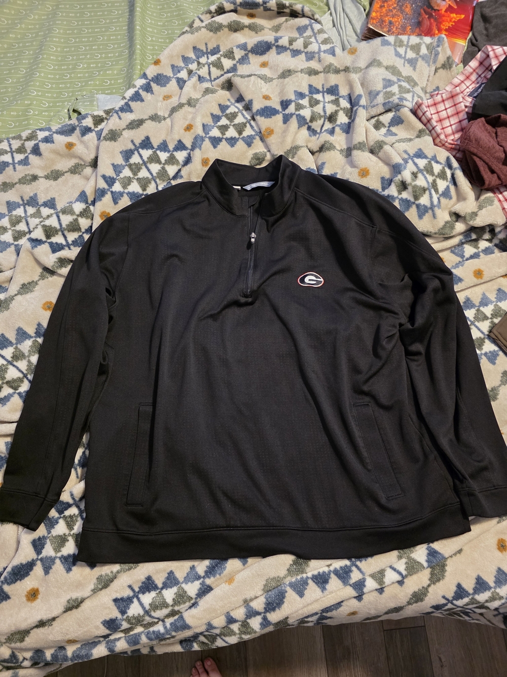 Cutter & Buck Black Quarter-Zip Pullover with Georgia Bulldogs Logo
